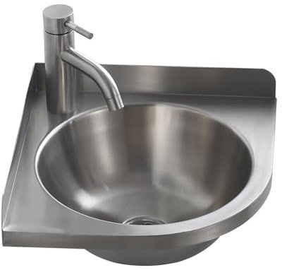 Edelstahl Waschbecken Zur Wandmontage handwaschbecken Spülbecken Dickes Spüle Dreieckiges Waschbecken Eckwaschbecken Wandwaschbecken Für Wohnmobil Boot Badezimmer Toilette