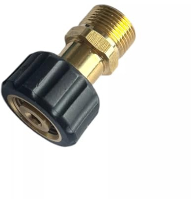 M&M Smartek högtryckstvätt adapter M22 x 1,5 IG 14 mm dorn x M22 x 1,5 AG – 15 mm hål – Kompatibel med Kärcher slangar – handskruv med 14 mm spik – robust mässing och plast