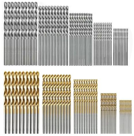Moyata 100 Stück Spiralbohrer Set HSS Micro Bohrer Set, Mini Titanbeschichtung Spiralbohrer Metallbohrer Handspiralbohrer Bohrersets Werkzeuge für Metall, Holz und Kunststoff