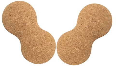 DEARMAMY 2 Pièces Boule de fascia de Cork balle de massage en liège boule de thérapie en liège outil de massage des pieds crosse double