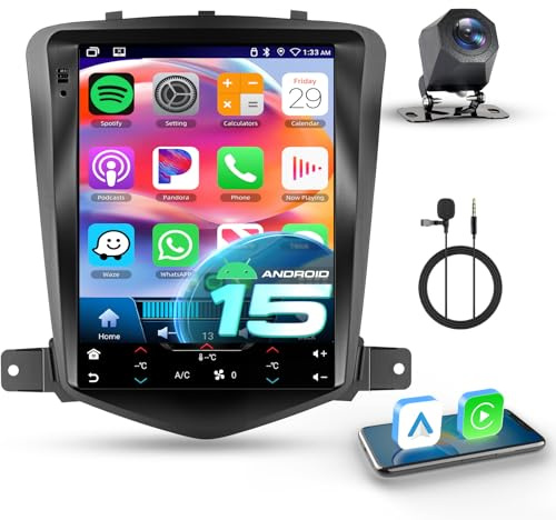 【8 Núcleo 6+128G】 Hodozzy Carplay Radio Coche para Coche para Chevrolet Cruze J300 2009-2014,9.7 Pulgadas Autorradio Bluetooth con Pantalla Táctil con Android Auto/WiFi/GPS/RDS/FM/USB/DSP