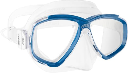 CRESSI Perla Mask Clear/Blue-Single Máscara Perla para Buceo y Snorkel, Transparente/Azul, Taille Unique, Unisex