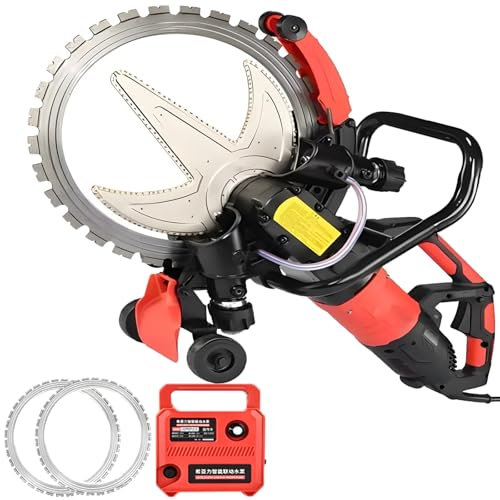 Professional 8980w Heavy-Duty Electric Concrete Cutter Ring Saw | 16 Ring Blade, 11.4 Deep Wet Cutting, Auto Water Pump | 2 Blades Included | Ring Saw for Bridge & Road Construction