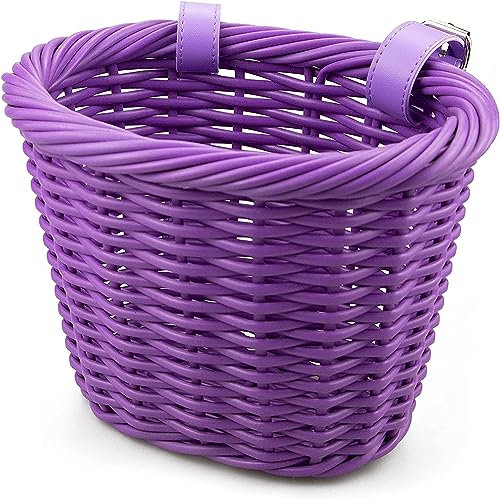 ZUKKA Mini Cestino per Bici Tessuto per Manubrio Bici Cestino per Bici da Donna Ragazza per Scooter (Viola)