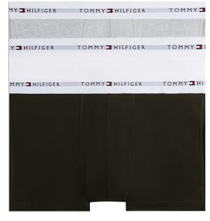 Tommy Hilfiger Uomo Pantaloncini Boxer Confezione da 3 con Fascia con Logo, Multicolore (Grey Heather/Black/White), M