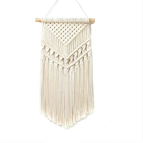 Bailinks Macrame Wall Hanging, Handmade Woven Tapestry Boho Chic Wall Decor for Bedroom, Livingroom, Apartment Dorm (C)