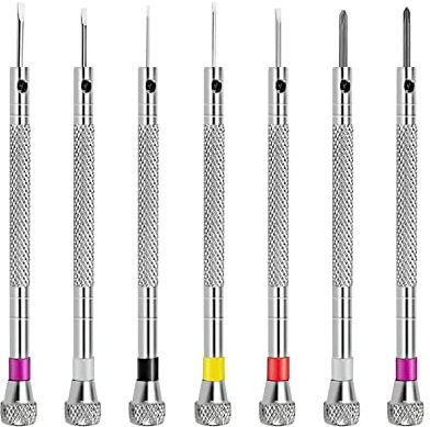 Cacciavite di precisione da orologiaio 7 pezzi, cacciavite per occhiali, kit di riparazione per orologi, mini cacciavite, adatto per riparare orologi ed elettronica