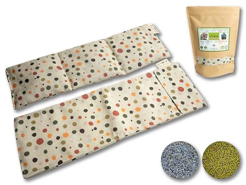 TERMOSAK Cuscini termici naturali con semi di soia verde e lavanda, 37x25, cuscino termico microonde/freezer, impacco caldo/freddo, molto resistente. (03 - Talpe, 37x25)