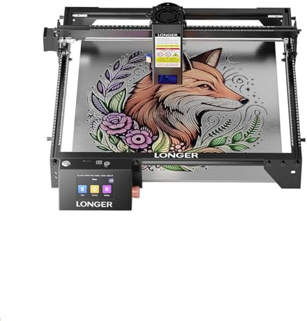 LONGER Lasergravierer, Lasergravur- und Schneidmaschine mit 3,5-Zoll-Farb-Touchscreen, Offline-Gravur, 24000 mm/min, für Holz, Metall & Acryl, 20W, 400 × 365 mm Arbeitsfläche