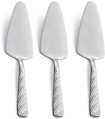 FULLYWARE Silberner Tortenheber, 23,9 cm, Edelstahl, Tortenheber, Pizzaheber, 3er-Set, spülmaschinenfest