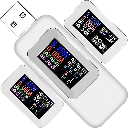 Retoo USB Tester Messgerät DC 4–30V / 0–5.1A, ±1%, Strommessgerät Multimeter & Spannungsmesser, Voltmeter Amperemeter Power Meter, 56,6 x 24,7 x 11,2 mm, Strommesser, Multifunktions Ladegerät Detektor