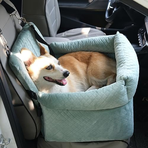 RUYICZB 2-In-1 Autositz Und Bett Für Hunde, Erhöhter Hunde Autositz Waschbarem Bezug Und rutschfest, Sitzerhöhung Für Katzen, Hundesitz Auto Vordersitz & Rückbank,50X45x35cm