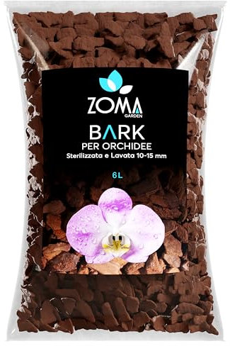 ZOMAGARDEN - Bark per Orchidee Premium - Corteccia Naturale per Orchidee - Lavata, Sterilizzata, 100% Ecologica - 6L (10/15MM)