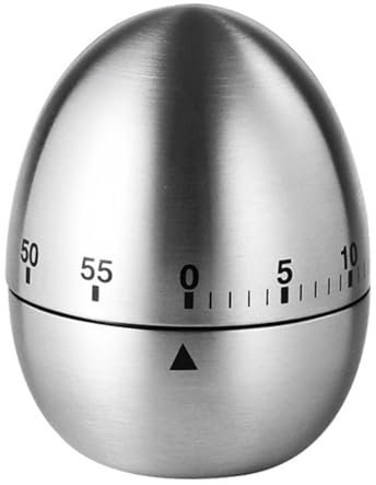 trabag Edelstahl Eieruhr Mechanisch, Mechanischer Küchentimer, Kurzzeitwecker für Küche, Eiförmige Eieruhr, Rostfrei, Küchenzubehör