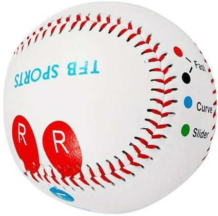 Pitch-Trainings-Baseballball – 22,9 cm Pitching-Trainer, Baseball mit farbcodierten Finger-Platzierungsmarkierungen für Jugendliche und Anfänger, um mehrere Pitching-Griffe zu lernen