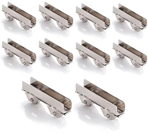 Abrazaderas de rueda de puerta de vidrio, 10 rodillos de hierro para puerta corredera de exhibición para puerta de vidrio de 8 mm de grosor, 8 mm de ancho ranurado