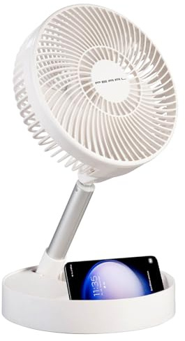 PEARL Ventilateur de table sans fil : ventilateur de table et sur pied sans fil 2 en 1, extensible jusqu'à 1 m, 8,5 h, 4000 mAh (ventilateur avec ventilateur, ventilateur de voyage, pique-nique)