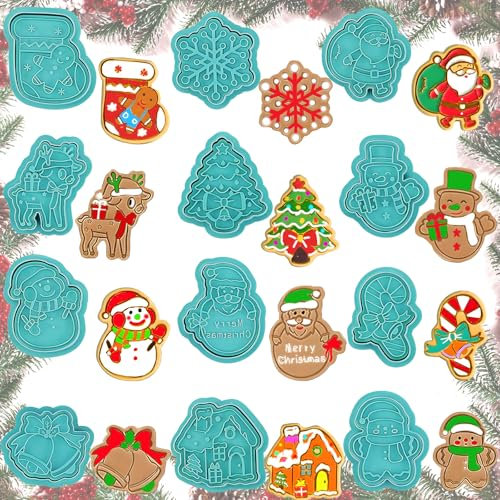 Hyran 12 Stück Ausstechformen Weihnachten, Plätzchenausstecher Weihnachten, Keksausstecher Weihnachten, Plätzchen Ausstecher für Keks, Plätzchen, Tortendekorationen