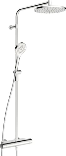 Hansa HANSAVIVA Rain Shower Mixer Tap, Thermo Cool, MagShelf, with Thermostat, Height 1190 mm, 651592, Colour: Chrome