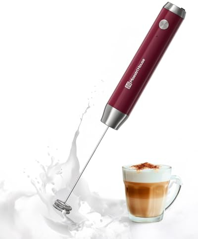 Maestri House Rechargeable Milk Frother, Adjustable 2-Speed Handheld Electric Foam Maker Waterproof Detachable Stainless Steel Whisk Drink Mixer Foamer for Lattes, Cappuccino, No Stand