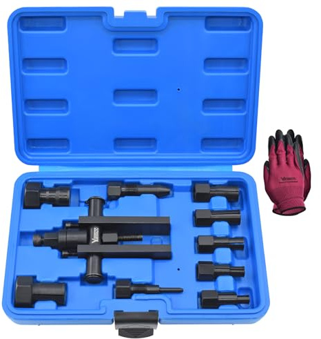 Yuesstloo 10Pcs Motorcycle Bearing Extractor Puller Tool Kit, Professional Blind Hole Inner Bearing Extractor & Removal Tool Set for 8-25mm Bearings, Suitable for Various Motorcycle Wheel Bearings