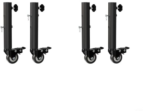 Juego de 4 patas de mesa ajustables en altura con ruedas giratorias de 360 grados y dirección con freno para un movimiento silencioso y suave y fuerte soporte para mesas de comedor o armarios