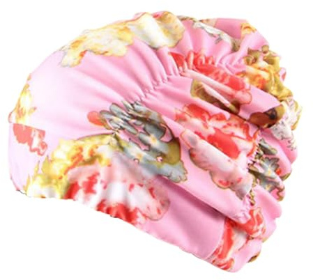 Pleated petal fabric swimming cap swimming beach seaside protection long hair ear cap girls ladies adult hats For Men's and Women's