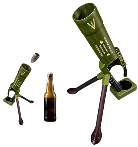 Apribottiglie a forma di mortaio per birra, lancia tappi da 51mm resistente, apribottiglie tattico a pressione, apribottiglie in stile militare per bar, scrivania, decorazioni militari, regali per