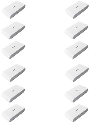 Frewurwer 12pcs 433MHz Wireless Vibration Glass Break Detector, Adjustable Sensitivity, Compatible with Alarm Systems White