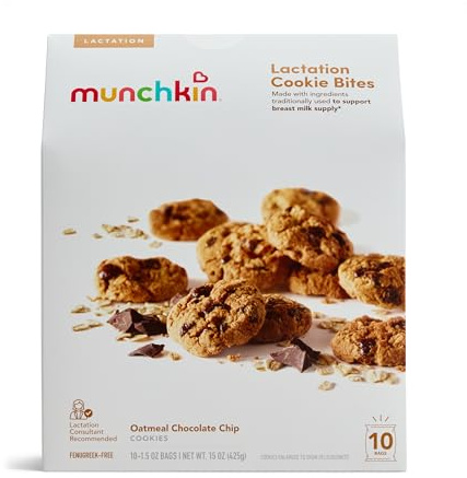 Munchkin Milkmakers Lactation Cookie Bites, Oatmeal Chocolate Chip, 10 Ct
