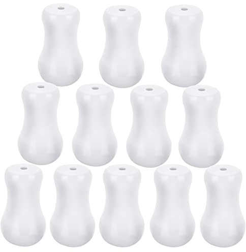 Grevosea 12 Pieces Wood Cord Tassel Window Blind, Window Blind Wood Cord Knobs Small Pendants Drops Pull End Rolling Curtain Pendant for Blinds or Shades Diy Home Decoration Curtain Craft (White)