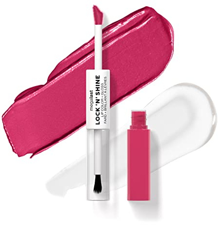 Wet n Wild Megalast Lock n' Shine, Dual-Ended Lip Color and Clear Gloss, Vitamin E and Jojoba Oil Enriched Formula, Irresistable Shade