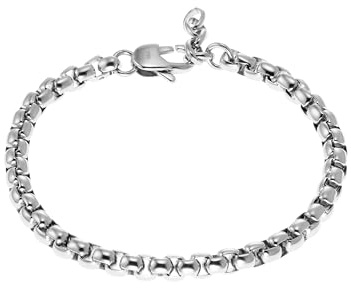 Fossil Bracelet à maillons All Stacked Up en acier inoxydable pour hommes, JF04562040