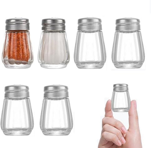 Aipeeo Satz mit 6 Stück Salzstreuer Klein, Mini Salzstreuer für unterwegs, Tragbar, rationiert für den Gebrauch bei Tisch und in der Küche