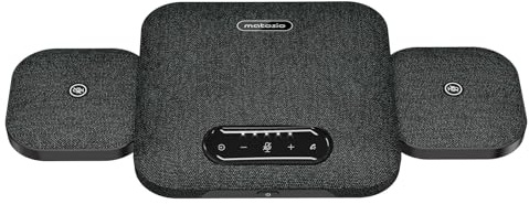 Matosio Octopus Pro2 Konferenzlautsprecher mit Mikrofon Bluetooth und USB, 2 kabellosen Erweiterungsmikrofonen, Sprachaufzeichnung bis 10M, für große Konferenzräume