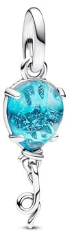 PANDORA Moments Blauer Murano-Glas Ballon Charm-Anhänger aus Sterling Silber, Kompatibel Moments Armbändern, 792792C01