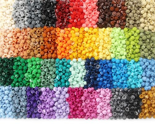 Feleph 2200 pièces plaques rondes multicolores 1x1 blocs de construction MOC 44 couleurs pièces transparentes briques points en vrac goujons kit d'accessoires compatible avec les grandes marques