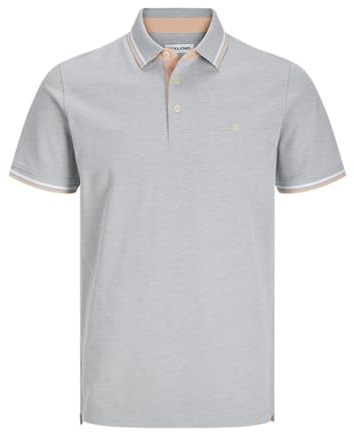 JACK & JONES Jjepaulos Polo Ss Noos Pls Homme Polo, Gris Clair, 5XL Grande taille