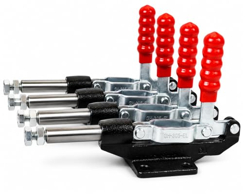 INGDAUM® 4 pièces GH-305EL, sauterelle avec tige de poussée, force de maintien 550 kg (4, GH-305EL, 550 kg, Hub 61 mm)