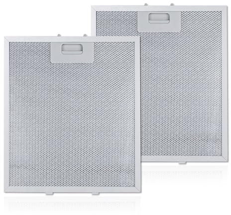 2 PCS Cooker Hood Filter 320 x 260 mm, Universal Metal Grease Filter Aluminum Range Hood Grease Filters Kitchen Extractor Fan Vent Cover Mesh Hood Vent Filter