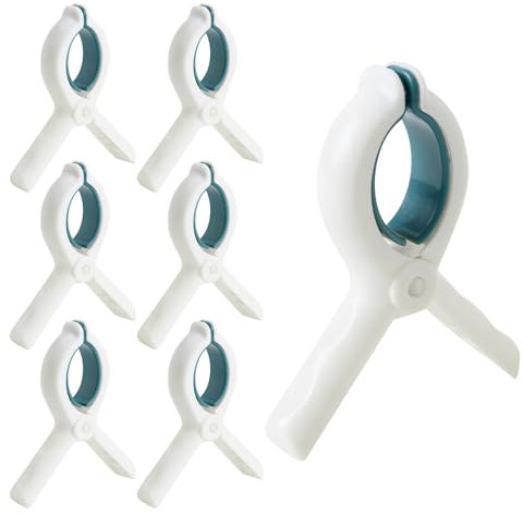 yongyongbuy Juego de 6 Pinzas para Toalla de Playa, Clips Grandes para Toalla de Playa, Resistentes al Viento, Plástico PP, Negro