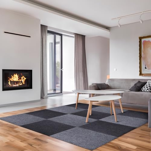 Ipetboom Piastrelle Autoadesive Antiscivolo per Moquette 30X30 CM Set da 30 Pezzi in Poliestere Resistente Imbottitura Morbida per Pavimenti di Casa e Ufficio Fissaggio senza Cuciture