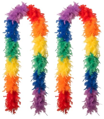 DXPETA Feather Boas Multipack, Pink Feather Boa and Blue Feather Boa, Long 1.8m for Party Decorations, Two Colourful for Costume Accessories and Festive Events
