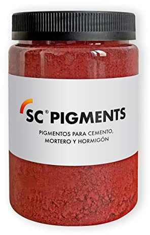 SC Pigments® Pigmentos colorantes para teñir cemento, mortero, hormigón, yeso, cal. (Rojo) ± 800gr.