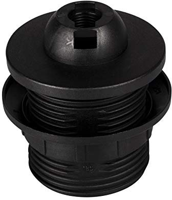 E27 Portalámparas de plástico (PBT), Casquillo para Bombillas, Rosca Capacidad Con Fijo Lámpara Pantalla Cuello y Anillo de Montaje