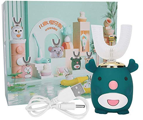 Elektrische zahnbürste kinder, U-förmige automatische Zahnbürste für Kinder, 5 Gang Autobrush Reinigungsmodus, essbare weiche Borsten zahnbürste kinder 360 grad für Kleinkinder entwickelt