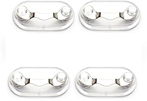 4 st magnetiska glasögonhållare rostfritt stål mini solglasögon ställ 12 färger fladdermus form ID märkeshållare (vit)