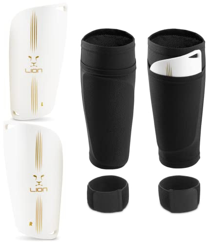Football Shin Pads/Guards for Kids, Teens & Adults, boys & girls. 3 in 1 - Sleeve Pocket, Guard & Strap