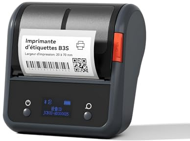 NIIMBOT Etichettatrice B3S, stampante termica aggiornata da 75 mm, etichettatrice portatile con etichette 70 x 40 mm, etichettatrici Bluetooth