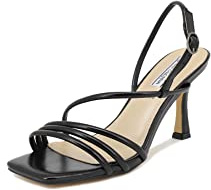 QUEEN HELENA Sandali a Pianta Larga con Tacco Medio a Fascia Incrociata Casual Eleganti Donna ZM9306 (Nero, Numeric_37)